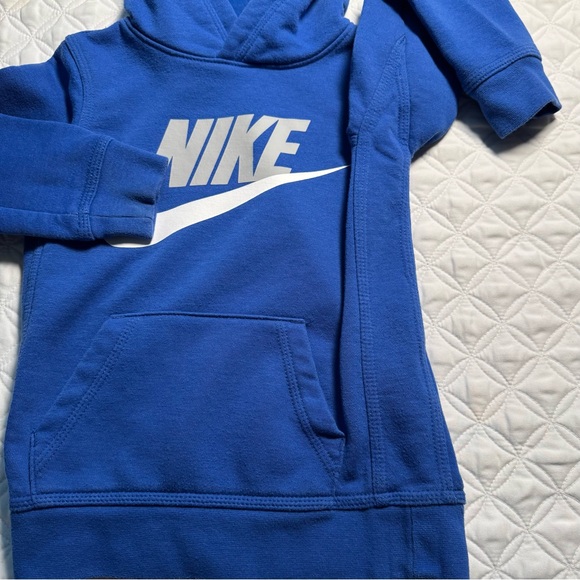 Nike Youth Logo Fleece Pullover Hoodie Sweatshirt Blue Gray White Size XS 4 - Picture 10 of 12